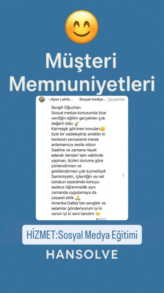 sosyal medya danışmanlığı ve eğitimi