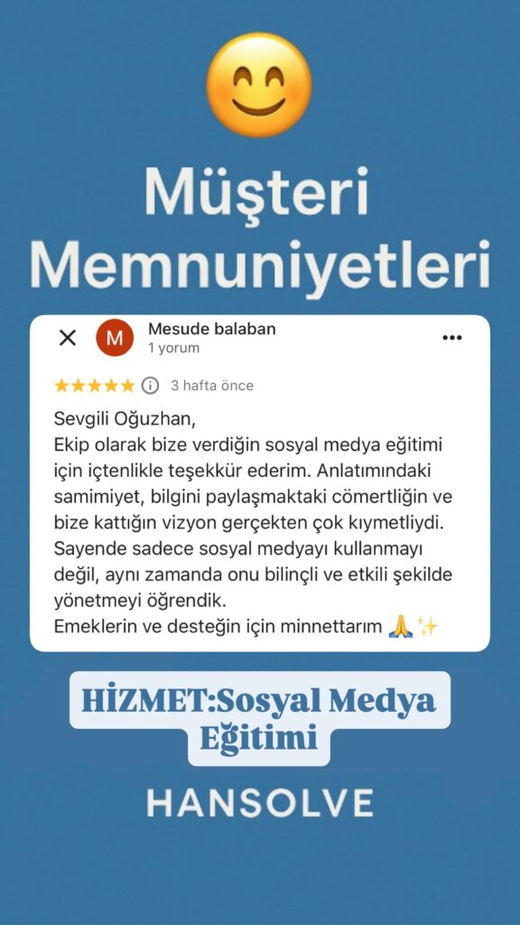 sosyal medya danışmanlığı ve eğitimi